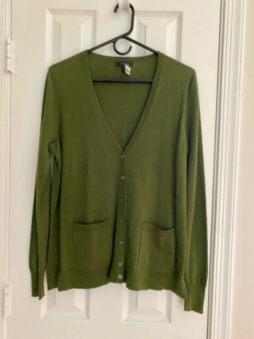 J. Crew Women’s Olive Green V-Neck Button Cardigan
